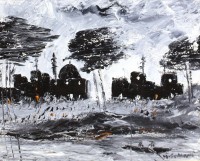 Hamid Alvi, 08 x 10 inch, Oil on Canvas, Landscape Painting, AC-HA-027